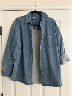 Old Navy Blue Denim Button-Down Shirt